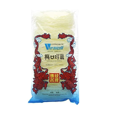 Produits céréaliers organiques grossiers Cristaux clairs et brillants Longkou Rice Vermicelli 250g