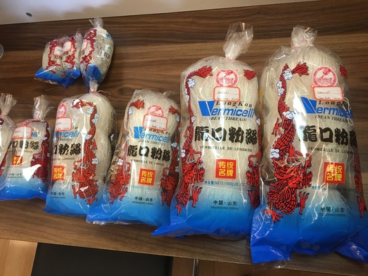 Vermicelli Céréales grossières à base de haricots, fil de riz, style oriental, sucré, faible en gras, nouilles, sac vert, emballage