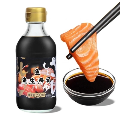 100% pureté Sauce de soja sombre Mini-sushi en forme de poisson Sachet OEM 2,6 ml 4 ml 8 ml 15 ml 200 ml