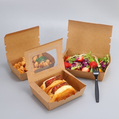Boîte de papier à soupe de hamburgers à étanchéité 17*10,3*3,6 cm avec plateaux de soupe